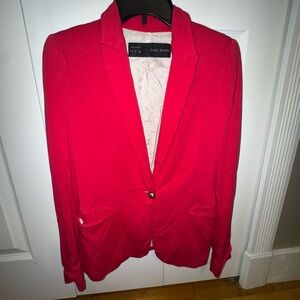 Zara Women's Vibrant Red Suit Jacket